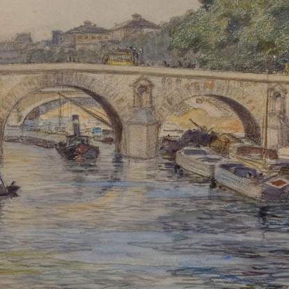 La Senna Al Pont Marie Nel 1899 1° Arrondissement Frédéric Houbron fhb18 quadro stampato su tela