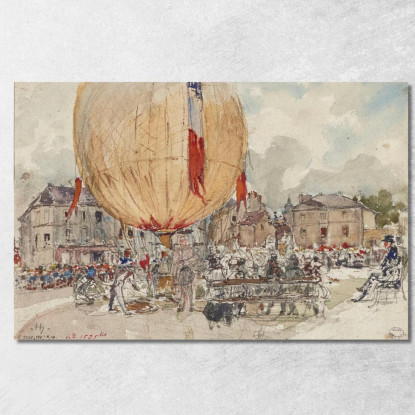 Lancio Di Una Mongolfiera Frédéric Houbron fhb19 quadro stampato su tela