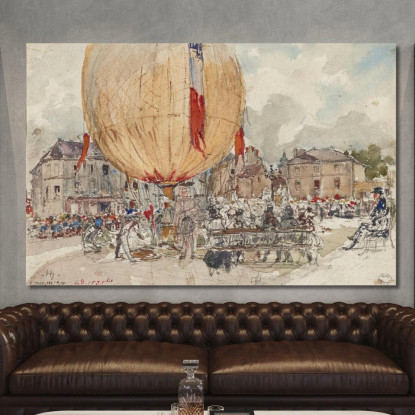 Lancio Di Una Mongolfiera Frédéric Houbron fhb19 quadro stampato su tela