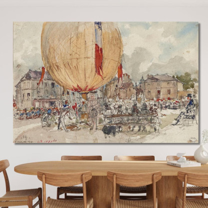 Lancio Di Una Mongolfiera Frédéric Houbron fhb19 quadro stampato su tela