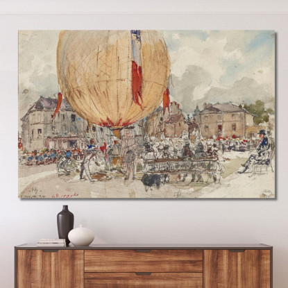 Lancio Di Una Mongolfiera Frédéric Houbron fhb19 quadro stampato su tela