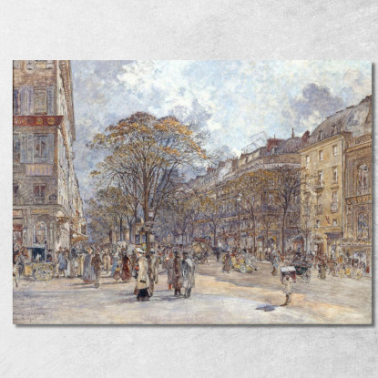 Boulevard Des Italiens Vista Mattutina Frédéric Houbron fhb20 quadro stampato su tela