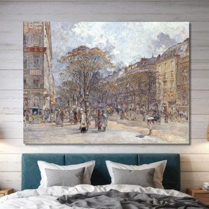 Boulevard Des Italiens Vista Mattutina Frédéric Houbron fhb20 quadro stampato su tela