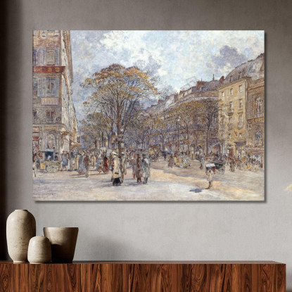 Boulevard Des Italiens Vista Mattutina Frédéric Houbron fhb20 quadro stampato su tela
