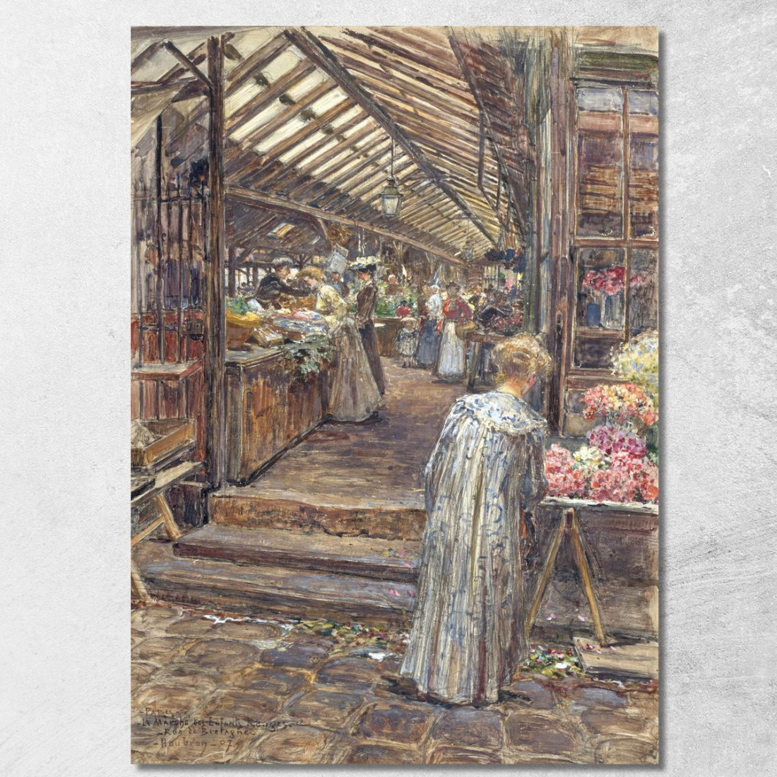 Il Marché Des Enfants-Rouges Rue De Bretagne Frédéric Houbron fhb24 quadro stampato su tela