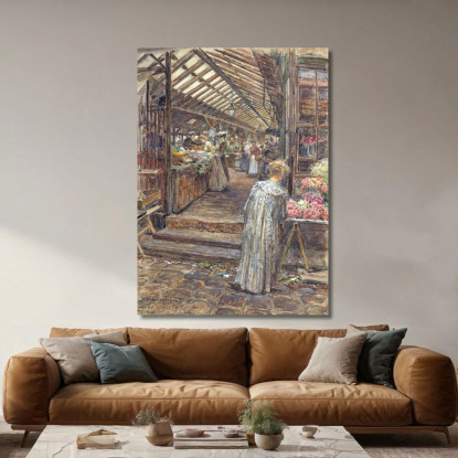 Il Marché Des Enfants-Rouges Rue De Bretagne Frédéric Houbron fhb24 quadro stampato su tela