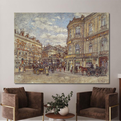 Il Padiglione Di Hannover Rue Louis-Le-Grand Frédéric Houbron fhb25 quadro stampato su tela