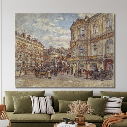 Il Padiglione Di Hannover Rue Louis-Le-Grand Frédéric Houbron fhb25 quadro stampato su tela