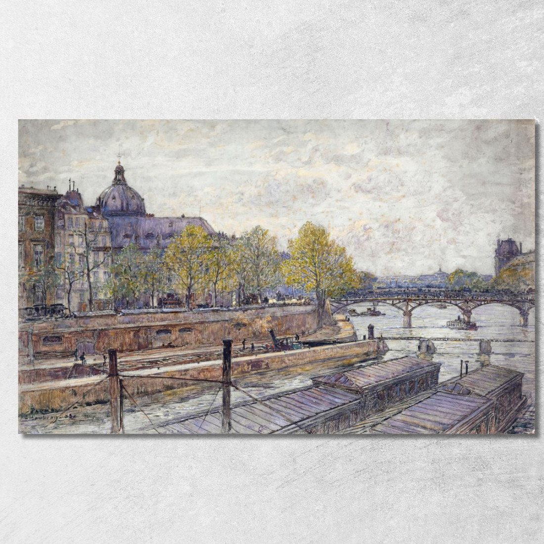 Quai Conti E Il Pont Des Arts Frédéric Houbron fhb26 quadro stampato su tela