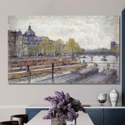 Quai Conti E Il Pont Des Arts Frédéric Houbron fhb26 quadro stampato su tela