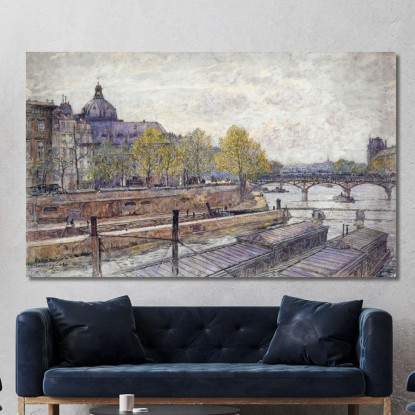 Quai Conti E Il Pont Des Arts Frédéric Houbron fhb26 quadro stampato su tela