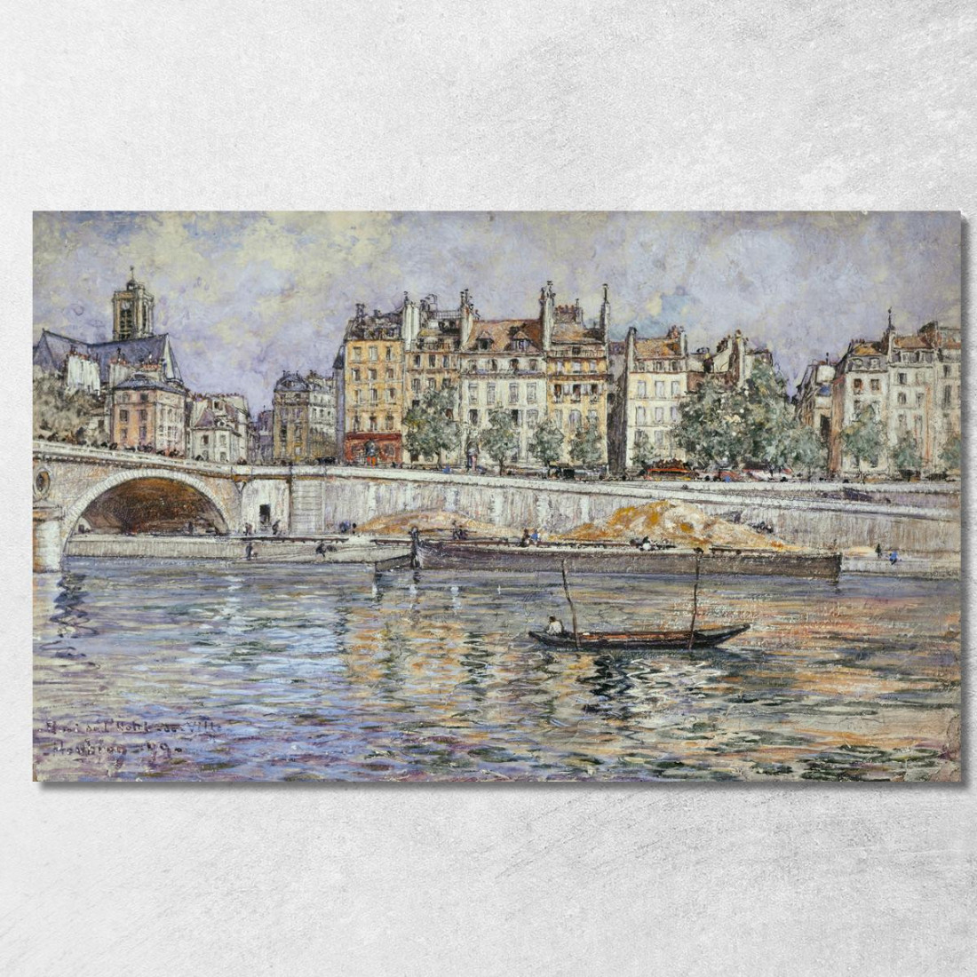Quai De L'Hôtel-De-Ville E Il Pont Louis-Philippe Frédéric Houbron fhb27 quadro stampato su tela