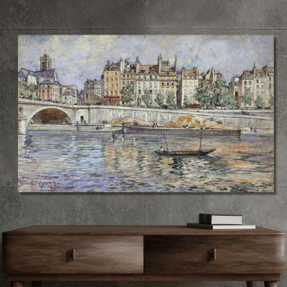 Quai De L'Hôtel-De-Ville E Il Pont Louis-Philippe Frédéric Houbron fhb27 quadro stampato su tela
