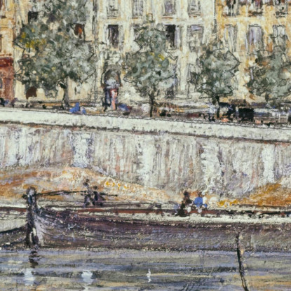 Quai De L'Hôtel-De-Ville E Il Pont Louis-Philippe Frédéric Houbron fhb27 quadro stampato su tela