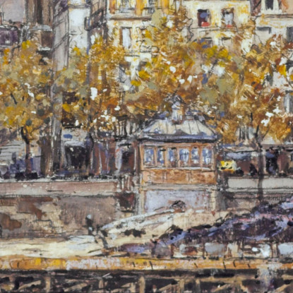 Quai De L'Hôtel-De-Ville E La Chiesa Saint-Gervais-Saint-Protais Frédéric Houbron fhb28 quadro stampato su tela