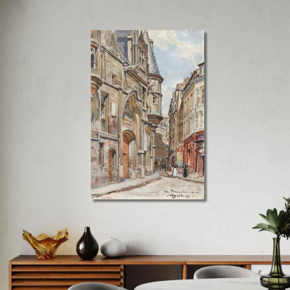 Hôtel De Sens 1 Rue Du Figuier Nel 1898 4° Arrondissement Frédéric Houbron fhb30 quadro stampato su tela