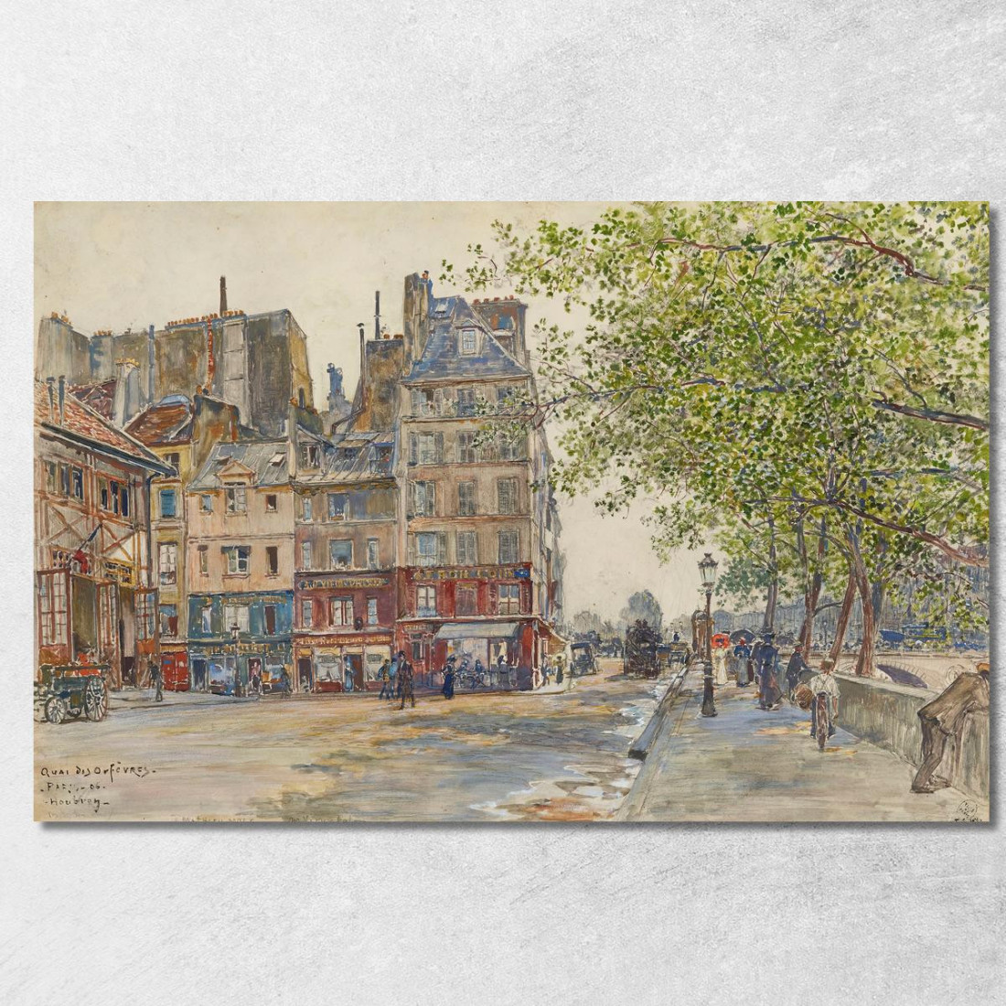 Quai Des Orfèvres Parigi 1906 Frédéric Houbron fhb32 quadro stampato su tela
