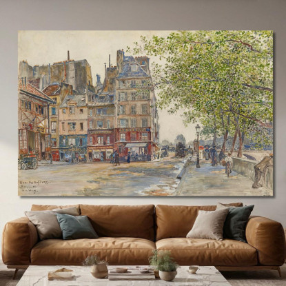 Quai Des Orfèvres Parigi 1906 Frédéric Houbron fhb32 quadro stampato su tela