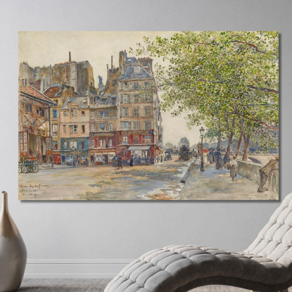 Quai Des Orfèvres Parigi 1906 Frédéric Houbron fhb32 quadro stampato su tela
