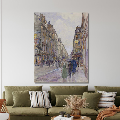 Rue De Bretagne Nel 1908 3° Arrondissement Frédéric Houbron fhb34 quadro stampato su tela