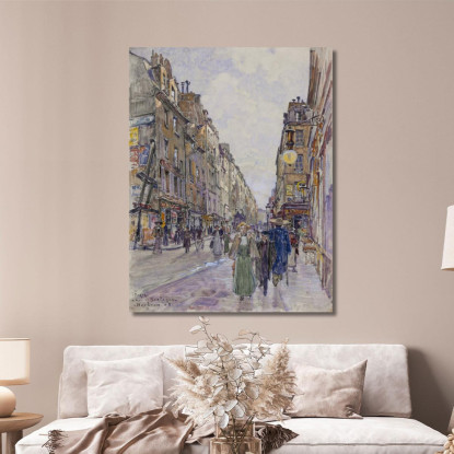 Rue De Bretagne Nel 1908 3° Arrondissement Frédéric Houbron fhb34 quadro stampato su tela