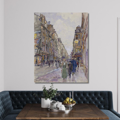 Rue De Bretagne Nel 1908 3° Arrondissement Frédéric Houbron fhb34 quadro stampato su tela