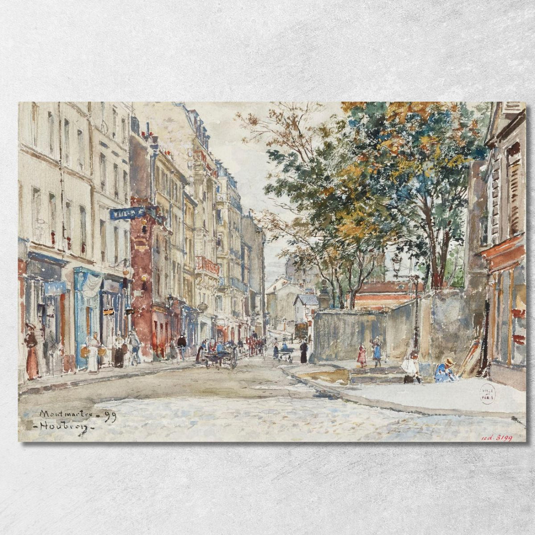 Rue Hermel A Montmartre Frédéric Houbron fhb36 quadro stampato su tela