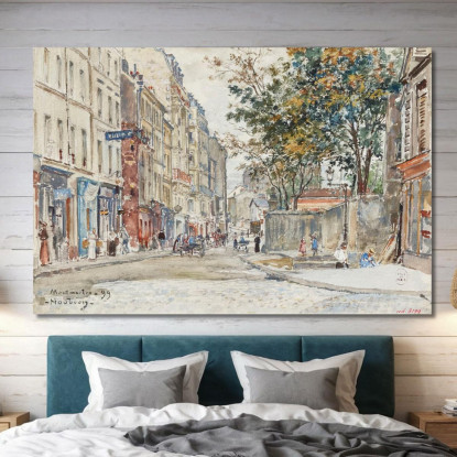 Rue Hermel A Montmartre Frédéric Houbron fhb36 quadro stampato su tela
