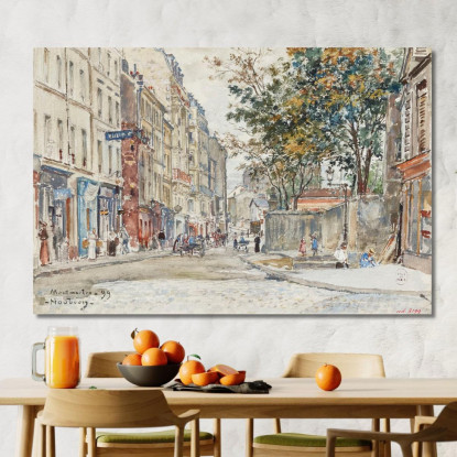 Rue Hermel A Montmartre Frédéric Houbron fhb36 quadro stampato su tela