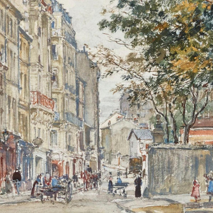 Rue Hermel A Montmartre Frédéric Houbron fhb36 quadro stampato su tela