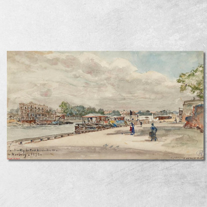 Lavori Di Costruzione Del Pont Alexandre Iii Cour De La Reine Visti Dal Quai D'Orsay Frédéric Houbron fhb38 quadro stampato su