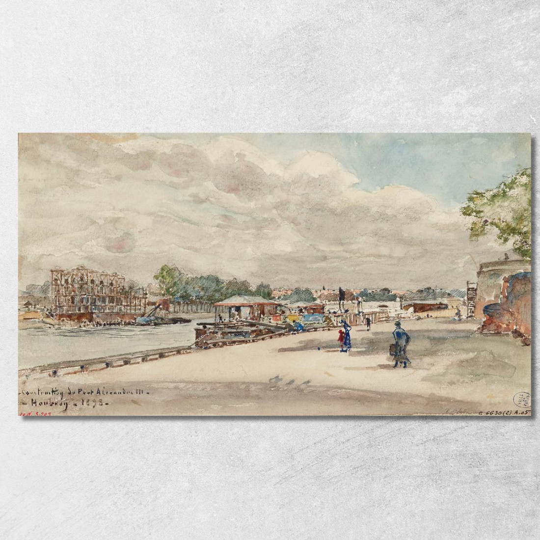 Lavori Di Costruzione Del Pont Alexandre Iii Cour De La Reine Visti Dal Quai D'Orsay Frédéric Houbron fhb38 quadro stampato su