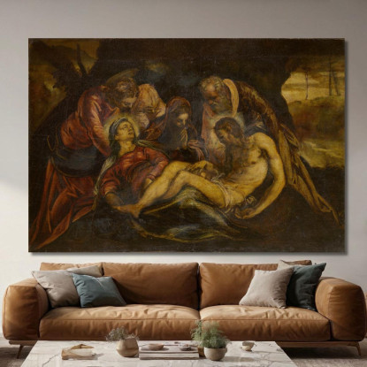 Compianto Sul Cristo Morto Jacopo Tintoretto jtn8 quadro stampato su tela