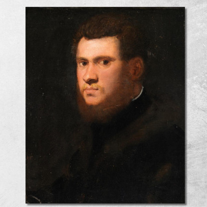 Ritratto Di Un Uomo Probabilmente Della Famiglia Mazzi Jacopo Tintoretto jtn22 quadro stampato su tela