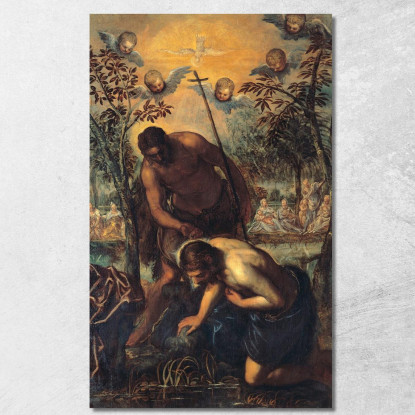 Il Battesimo Di Cristo Jacopo Tintoretto jtn37 quadro stampato su tela