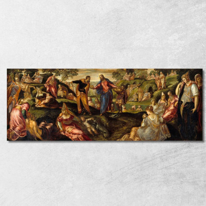 Il Miracolo Dei Pani E Dei Pesci Jacopo Tintoretto jtn44 quadro stampato su tela