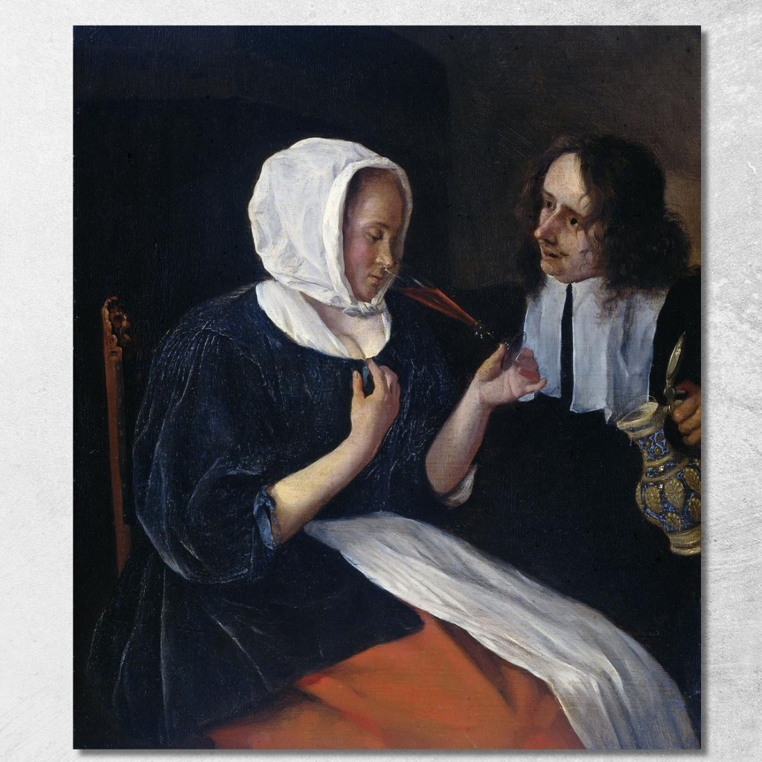 Una Coppia Che Beve Jan Steen jsn1 quadro stampato su tela