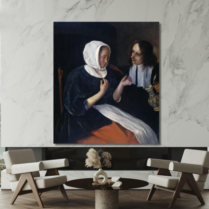 Una Coppia Che Beve Jan Steen jsn1 quadro stampato su tela