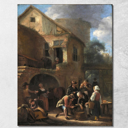 Una Festa Di Contadini Jan Steen jsn5 quadro stampato su tela