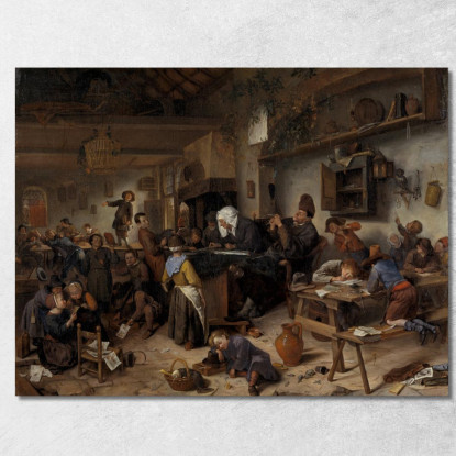 Una Scuola Per Ragazzi E Ragazze Jan Steen jsn7 quadro stampato su tela