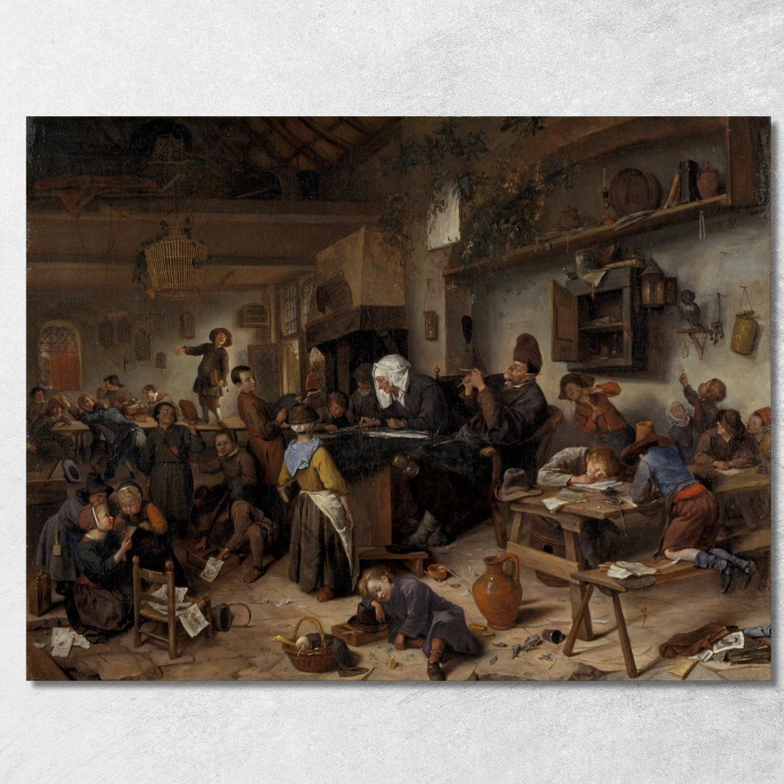 Una Scuola Per Ragazzi E Ragazze Jan Steen jsn7 quadro stampato su tela