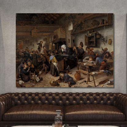 Una Scuola Per Ragazzi E Ragazze Jan Steen jsn7 quadro stampato su tela