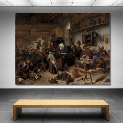 Una Scuola Per Ragazzi E Ragazze Jan Steen jsn7 quadro stampato su tela
