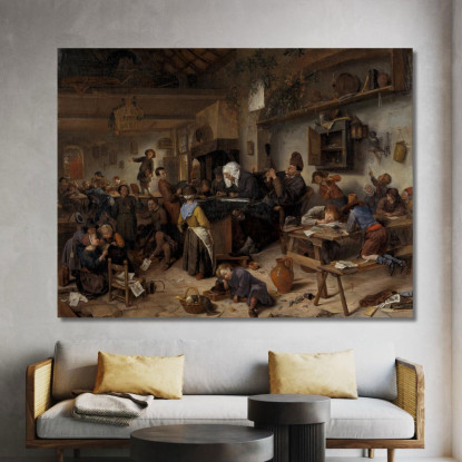 Una Scuola Per Ragazzi E Ragazze Jan Steen jsn7 quadro stampato su tela