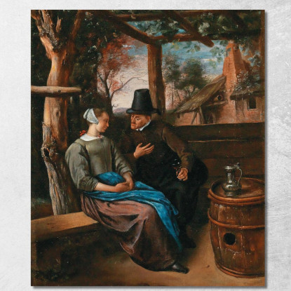 Un Corteggiatore Con Una Giovane Donna Jan Steen jsn8 quadro stampato su tela