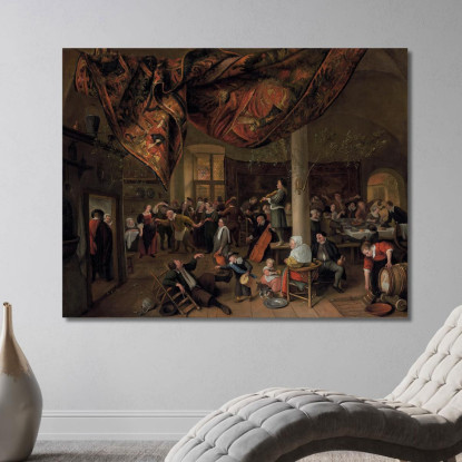 Un Matrimonio Di Villaggio Jan Steen jsn11 quadro stampato su tela