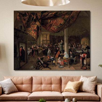 Un Matrimonio Di Villaggio Jan Steen jsn11 quadro stampato su tela