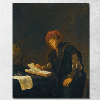 Un Giovane Che Legge Jan Steen jsn12 quadro stampato su tela