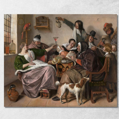 Come Cantano I Vecchi Così Fischiano I Giovani Jan Steen jsn16 quadro stampato su tela