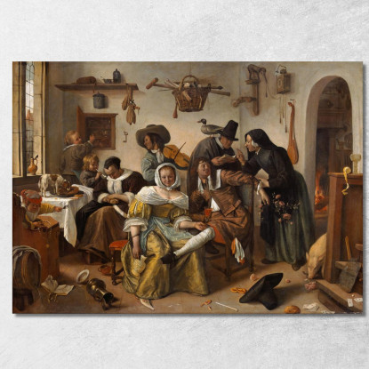 Attenti Al Lusso (In Weelde Siet Toe) Jan Steen jsn19 quadro stampato su tela